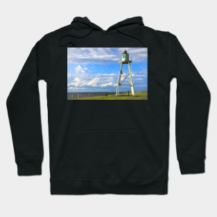 East Cote Lighthouse Silloth Digital Art Hoodie